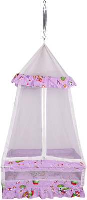 

Thosh Baby Product Maharaja Hanging Cradle Jhula Jhoola Swing With Top, Mosquito & free Spring (TB-109-JHULLA-PURL)(Purple)