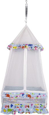 

Thosh Baby Product Maharani Hanging Cradle Jhula Jhoola Swing With Top, Mosquito & free Spring (TB-108-JHULLA-SBLU)(Blue)