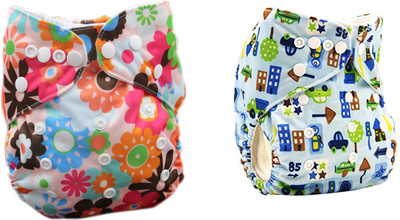 

Babymoon (PACK of 2) Organic Anti Bacterial Diaper Covers Premium Adjustable Reusable - L(2 Pieces)