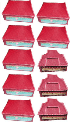 

Afrose High Quality Combo of Parchute Plain 7PC Saree Cover 3PC Blouse Cover Capacity 10-15 Units Saree/Blouse Each(Maroon)