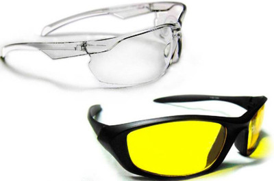 

ATTRACTIVE YELLOW WITH WHITE TRANSPARENT Sports Goggles(Yellow, White)