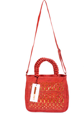 

Intensekart Hand-held Bag(Red, Gold), Gold;red
