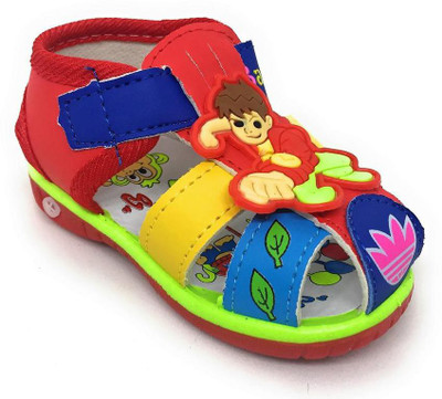 

Teenitiny Boys & Girls Velcro Strappy Sandals(Dark Green, Red