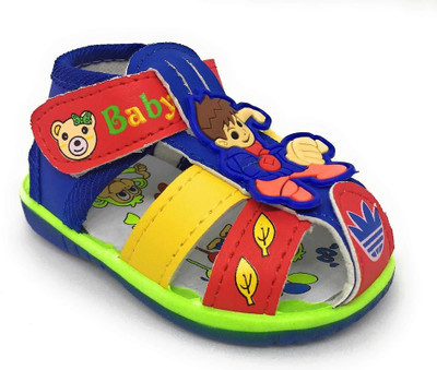 

Teenitiny Boys & Girls Velcro Strappy Sandals(Green, Blue