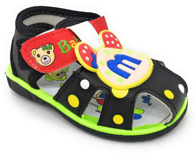 

Teenitiny Boys & Girls Velcro Strappy Sandals(Black