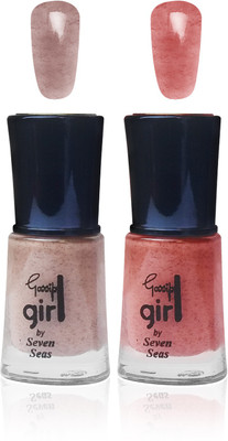 

seven seas gossip girl glitter lady nail polish color skin brown peach cosmetics combo set 1 2 3 4 5 6 8 9 7 day party ware exclusive fashion collecton skin brown, peach(Pack of 2)