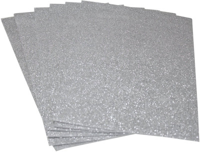

Paraspapermart Glitter Foam Pack of 5 Sheets 2mm thick Self Adhesive Silver A4 Craft paper(Set of 5, Silver)