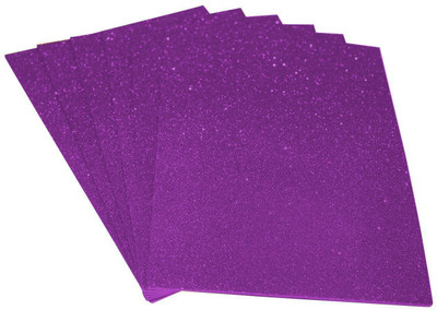 

Paraspapermart Pack of 5 Sheets 2mm Thick Purple Glitter Eva Foam Self Adhesive A4 Craft paper(Set of 1, Purple)