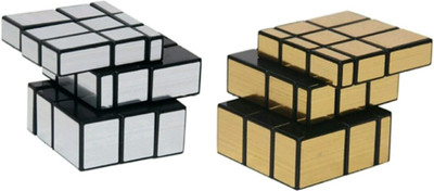 

YAMAMA Magic Rubik Cube Puzzle Combo (Gold Mirror & Silver Mirror Cube)(2 Pieces)