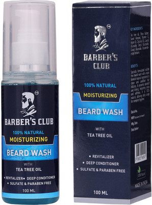 

Barber's Club Moisturizing Beard Wash with Tea Tree Oil (100% Organic & Natural) -100ml(100 ml)