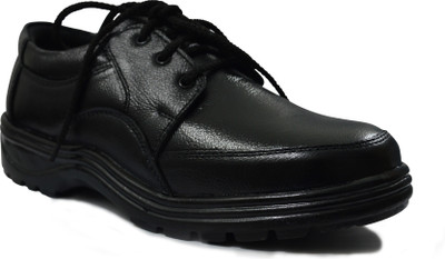 

Feetway Genuine Leather Steel Toe Black Safety Shoe For Men- Series-2000 Lace Up For Men(Black