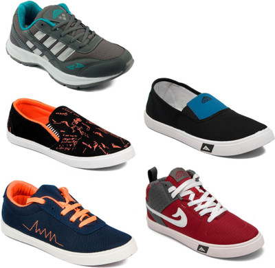 

Asian Men Casual & Running Shoes Combo Pack of 5 Canvas Shoes For Men(Multicolor