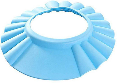 

Simxen Adjustable Baby Kids Shampoo Bath Bathing Safe Soft Shower Button Closure Cap Hat Hair Shield (BLUE)