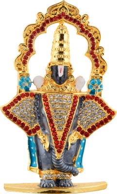 Kulin Metal Lord Tirupati Balaji Idol | Statue For Car Dashboard | Home Decor | Gifting | Showpiece Decorative Showpiece  -  10 cm(Brass, Multicolor)