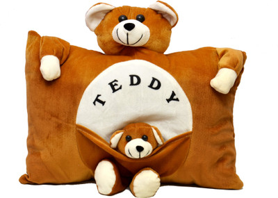 

Prachi Teddy Pillow With Baby - 20 cm(Brown)