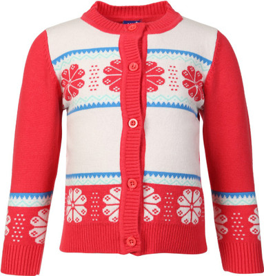 

Lilliput Self Design Round Neck Casual Girls Multicolor Sweater, Watermelon
