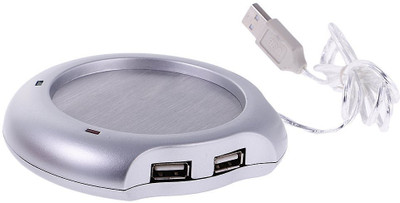 

RHONNIUM ™ Tea Coffee Mug Heater Pad with 4-Port Hub USB Cup Warmer ™ Tea Coffee Mug Heater Pad with 4-Port Hub USB Cup Warmer Cup Warmer, USB Hub(Dark Silver)