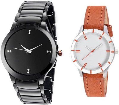 

Talgo New Arrival 2018 Red Robin Season Special RRIIKBIGBKWHITERINGWOMAN New Special Collection IIK Black Big Round Dial & Black Metal Belt And White Ring Round Dial & Brown Leather Belt & Atrractive And Comfertable Strap (Combo Of 2) RRIIKBIGBKWHITERINGW