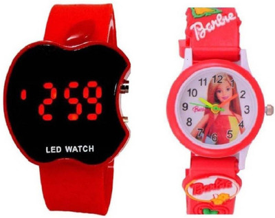 

blutech apple shape red colour for boys and red barbie for girls kids Watch - For Boys & Girls