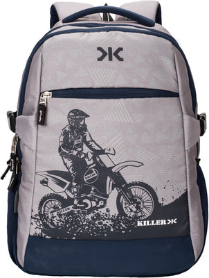 

Killer 33L Printed Polyester Light Grey & Navy Blue Laptop Backpack 33 L Laptop Backpack(Blue)