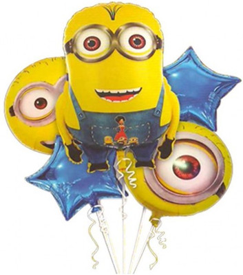 

Balloonistics Printed Minion Theme Foil Balloon Bouquet(Multicolor, Pack of 5)