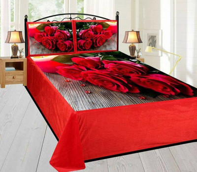 

Vrinda Home Décor 200 TC Velvet Single Printed Bedsheet(Pack of 1, Multicolor)