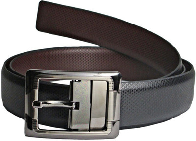 

LEE O Men Black Genuine Leather Reversible Belt