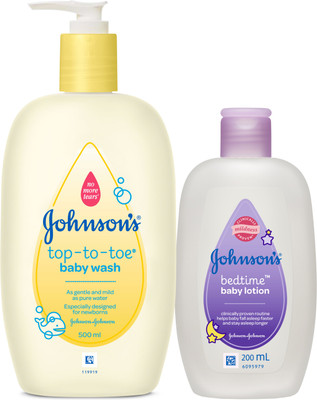 

Johnson's Top to Toe Baby Wash with Bedtime Lotion(500 ml, Pack of 2)