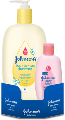 

Johnson's Top to Toe Baby Wash with Baby Lotion(500 ml, Pack of 2)