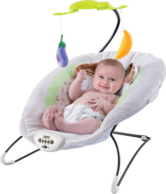 

Webby Newborn to Toddler Rocker Chair with Calming Vibrations with Hanging Fruits Non-electric Bouncer(Multicolor)