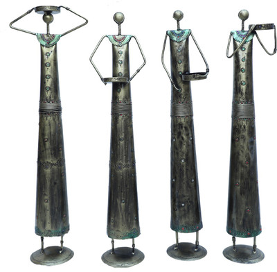 

AGARWALTRADINGCOMPANY ATC Multicolor Iron Home Decorative Ladies 4 Candle Holder Set of 4 Candle(Multicolor, Pack of 4)