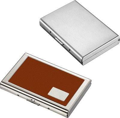 

Stealodeal New Silver Metal Debit/Credit Atm With Brown Water Resistant 6 Card Holder(Set of 2, Silver, Brown)