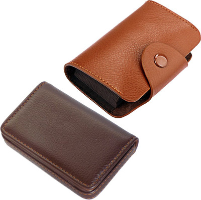 

Stealodeal New Leatherite High Quality Wallet With Brown Leather 15 Card Holder(Set of 2, Brown)