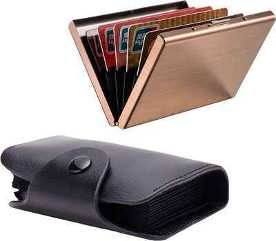 

Stealodeal New Black Leatherite High Quality Wallet With Full Rose Gold Limited Edition 15 Card Holder(Set of 2, Black, Maroon)