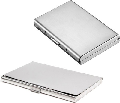 

Stealodeal New Silver Metal Debit/Credit Atm With Slim Steel 6 Card Holder(Set of 2, Silver)