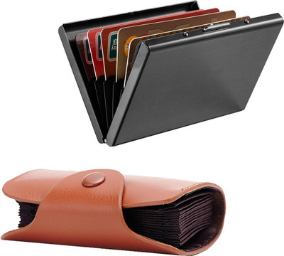 

Stealodeal New Brown Leatherite High Quality Wallet With Full Black Limited Edition 15 Card Holder(Set of 2, Brown, Black)