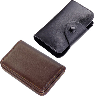 

Stealodeal New Black Leatherite High Quality Wallet With Brown Leather 15 Card Holder(Set of 2, Black, Brown)