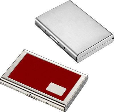 

Stealodeal New Silver Metal Debit/Credit Atm With Red Water Resistant 6 Card Holder(Set of 2, Silver, Red)