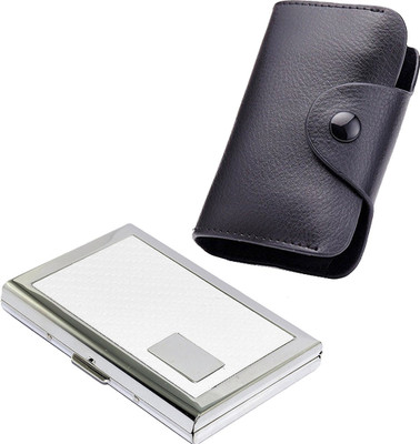 

Stealodeal New Black Leatherite High Quality Wallet With White Water Resistant 15 Card Holder(Set of 2, Black, White)