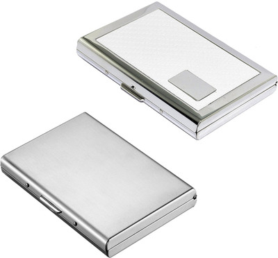 

Stealodeal New Silver Metal Debit/Credit Atm With White Water Resistant 6 Card Holder(Set of 2, Silver, White)