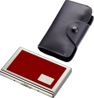 

Stealodeal New Black Leatherite High Quality Wallet With Red Water Resistant 15 Card Holder(Set of 2, Black, Red)