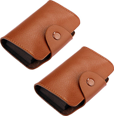 

Stealodeal New |Pack of 2| Brown Leatherite High Quality 15 Card Holder(Set of 2, Brown)