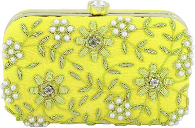 

Tooba Handicraft Casual Yellow Clutch