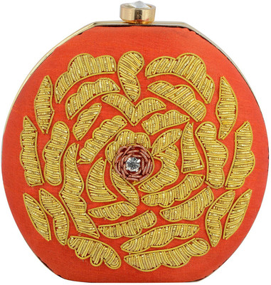 

Tooba Handicraft Party Red Clutch