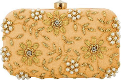 

Tooba Handicraft Party Yellow Clutch