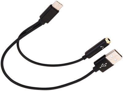 

Oxza Type-C Male to 3.5mm Female Jack Earphone AUDIO AND CHARGE CABLE Headphone Adapter(Black)