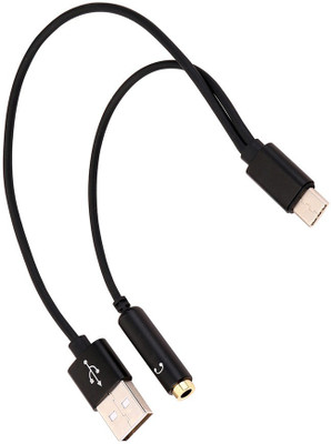 

Oxza Type-C Male to 3.5mm Female Jack Earphone AUDIO AND CHARGING USB C Type Cable(Black)