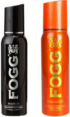Fogg MARCO DEODORANT 120 ML+RADIATE DEODORANT 120 ML Deodorant Spray - For Men & Women(120 ml, Pack of 2)