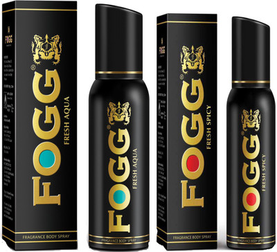 

Fogg FRESH AQUA FRAGRANCE BODY SPRAY 120 ML+FRESH SPICY FRAGRANCE BODY SPRAY 120 ML Body Spray - For Men & Women(120 ml, Pack of 2)