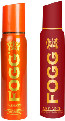 

Fogg MONARCH DEODORANT 120 ML+RADIATE DEODORANT 120 ML Deodorant Spray - For Men & Women(120 ml, Pack of 2)